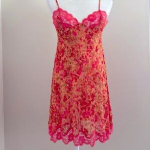 NWT Y2K Victoria’s Secret floral chiffon lace slip dress